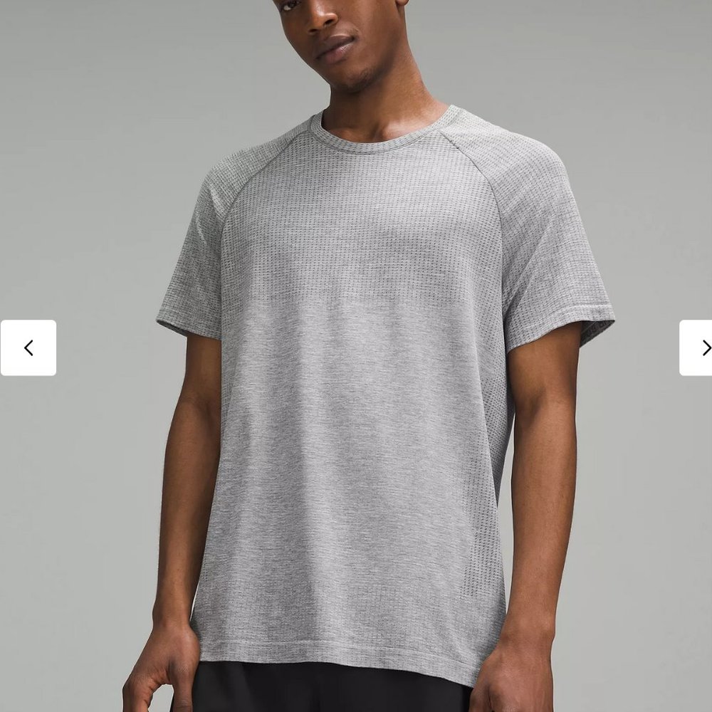 Lululemon metal vent tech short-sleeve shirt, Large, Slate/White